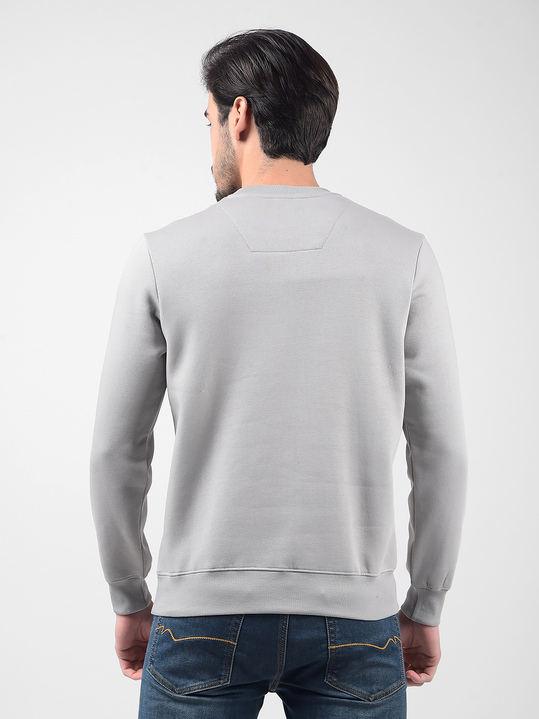 Numero Uno Men Textured Grey Sweat Shirt
